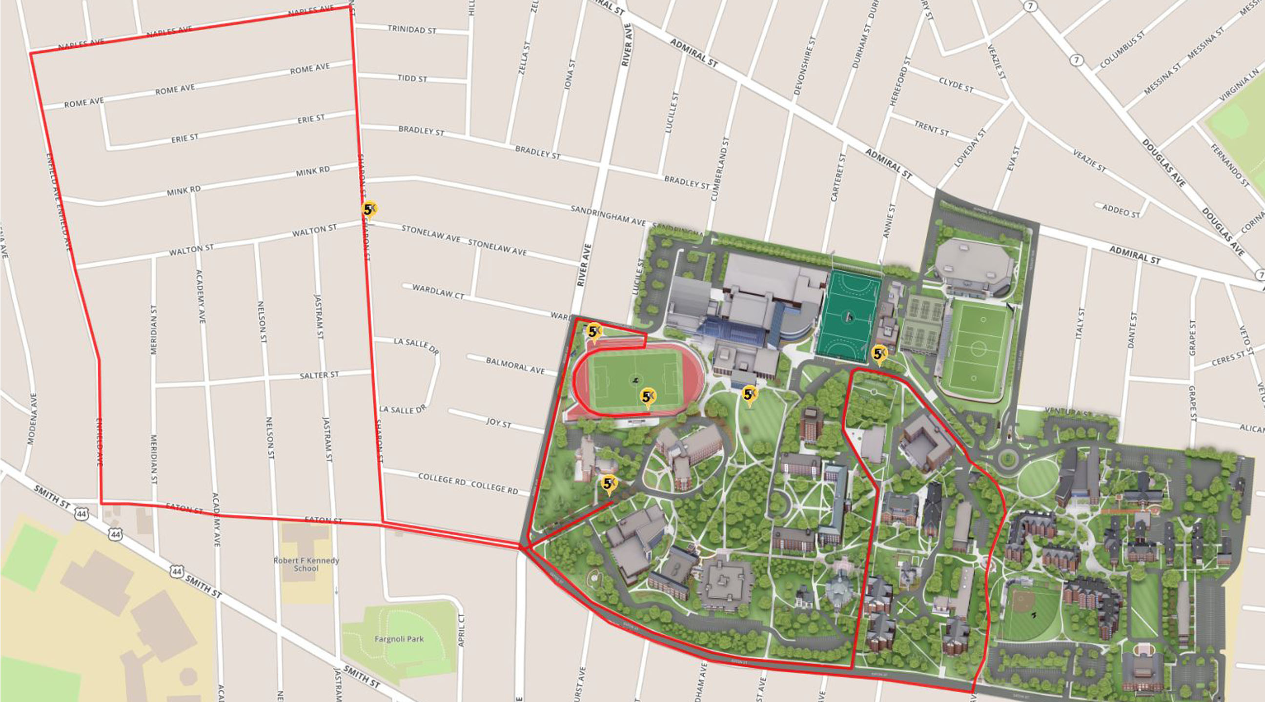 Map Of Providence College RaceWire Providence College Friar 5K